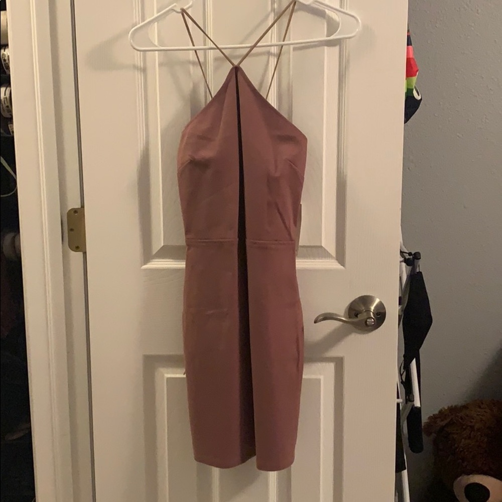 High neck, bodycon dress